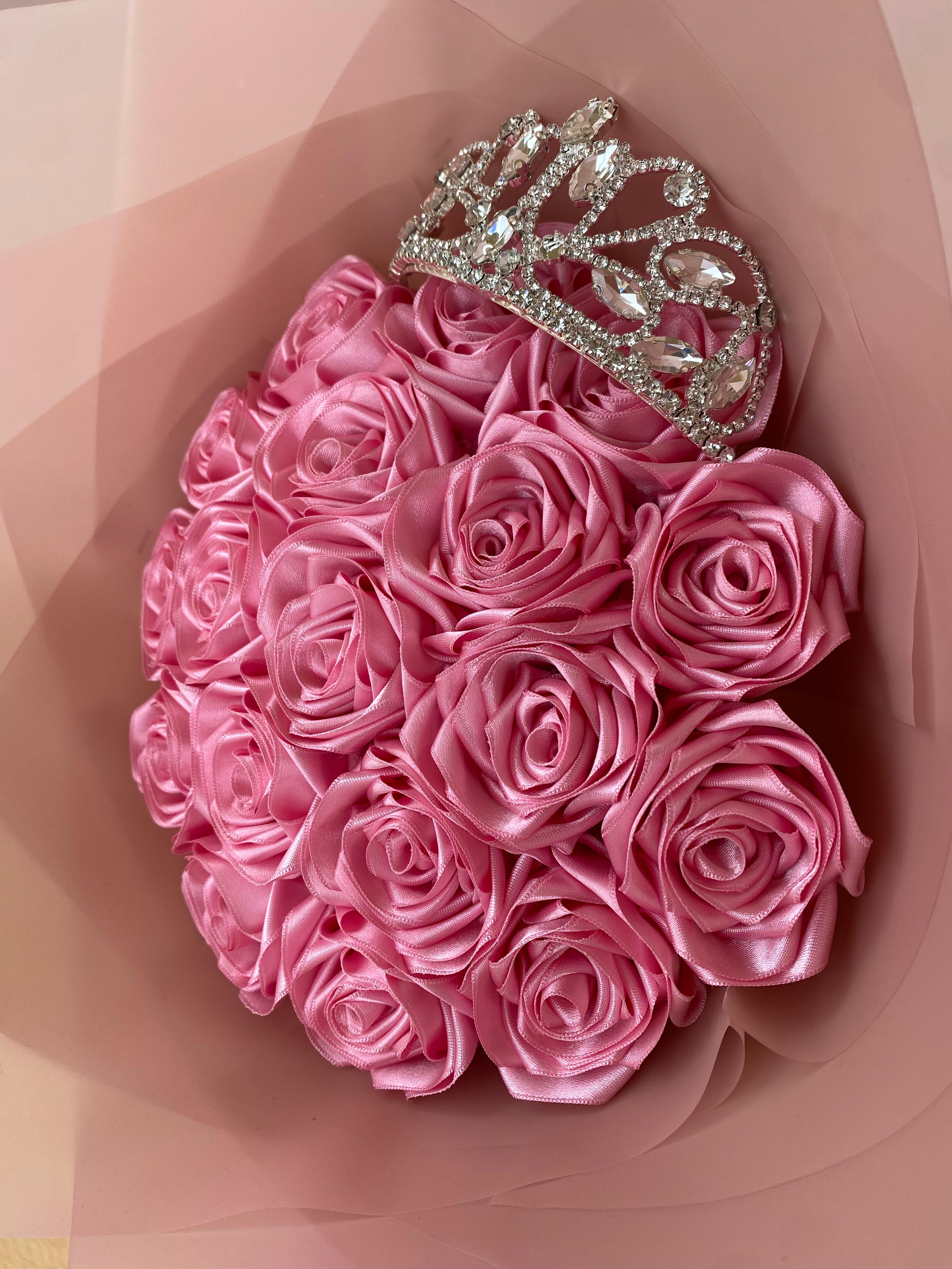 18’li Pembe Kurdele Gül Buketi